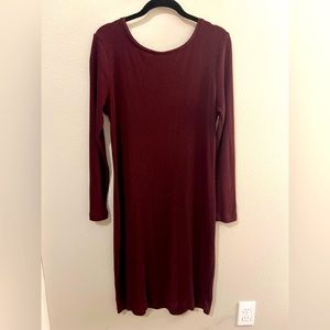 Maroon, long sleeve dress